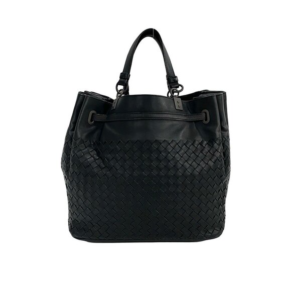 BOTTEGA VENETA Black Leather Intrecciato Shoulder Bag - Picture 4 of 8